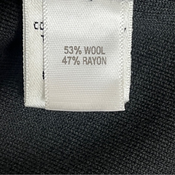 St. John Caviar Sleeveless Black Wool Blend Knit Dress Exposed Back Zipper SZ 4 - Picture 6 of 9